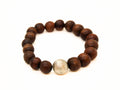 Wooden Beaded Bracelet with Gold Bead