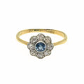 Blue Sapphire Small Flower Ring