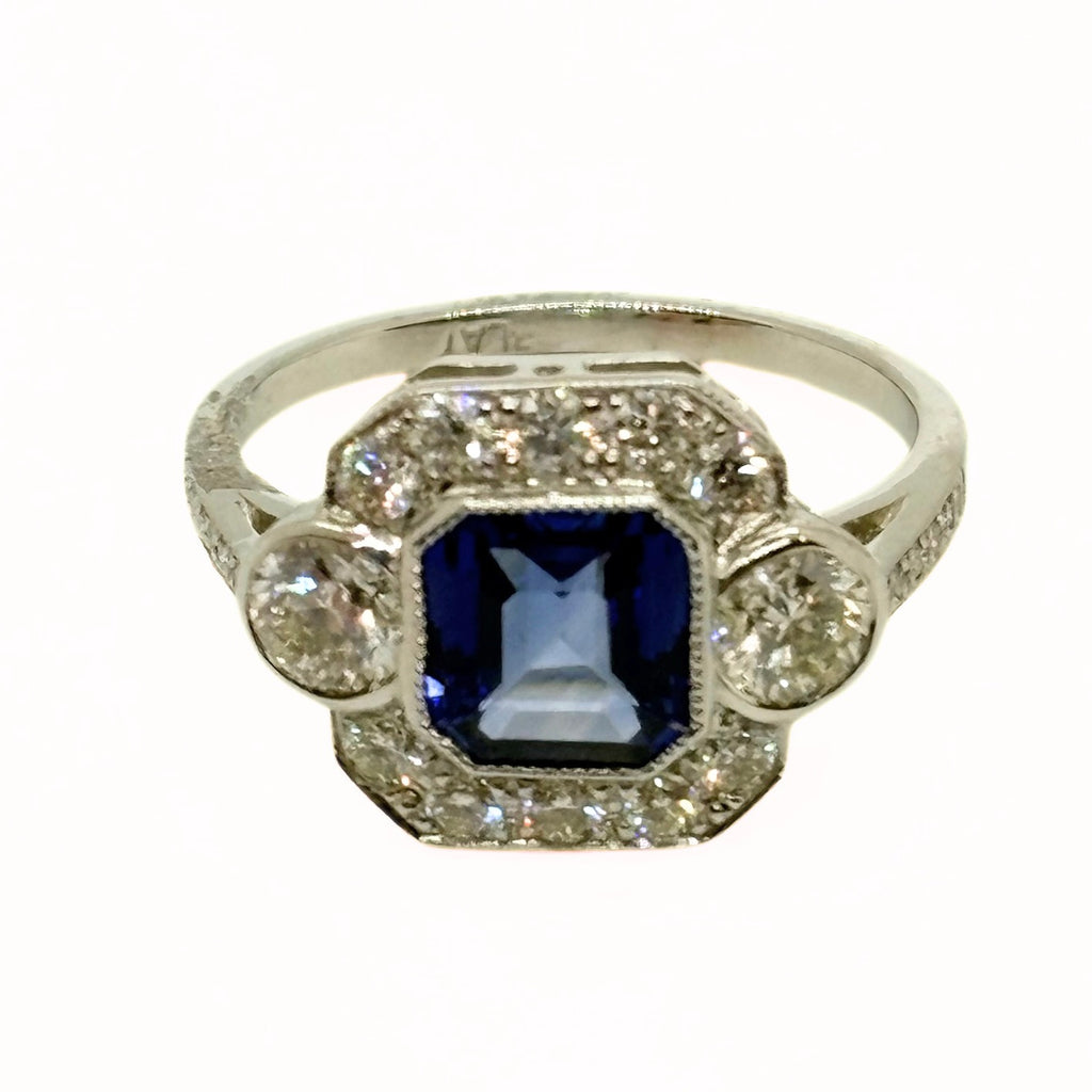 Blue Sapphire Square Ring