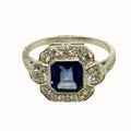 Blue Sapphire Square Ring