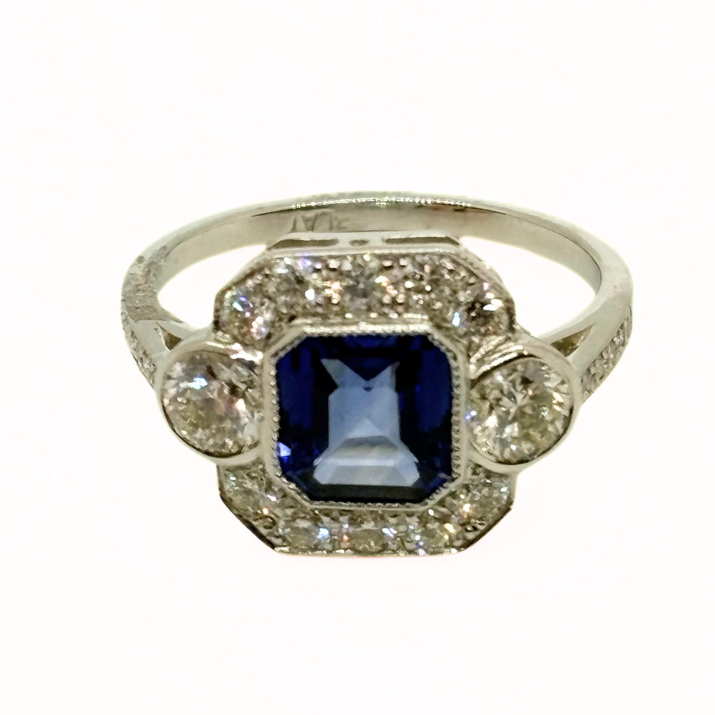 Blue Sapphire Square Ring