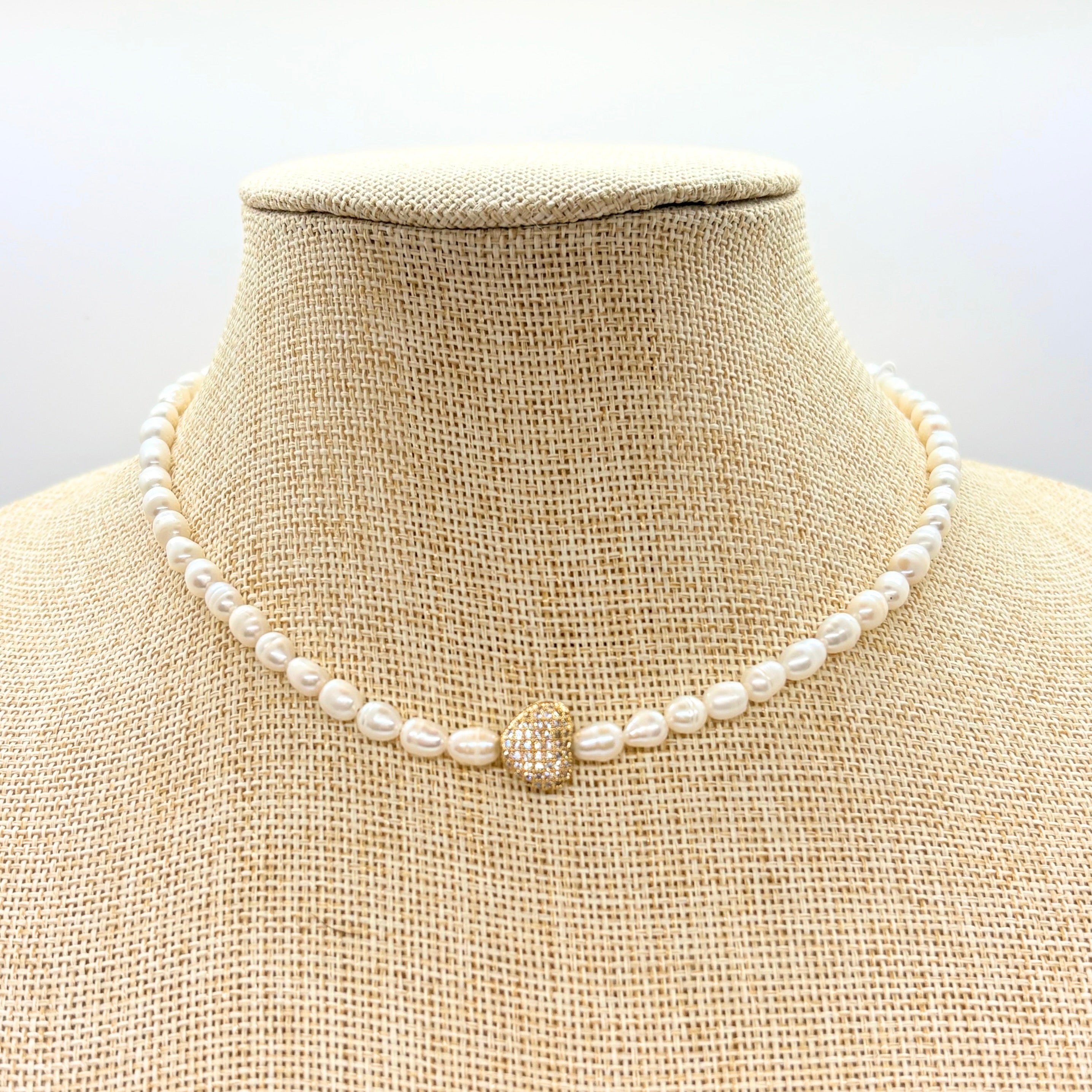 Heart Pearl Necklace
