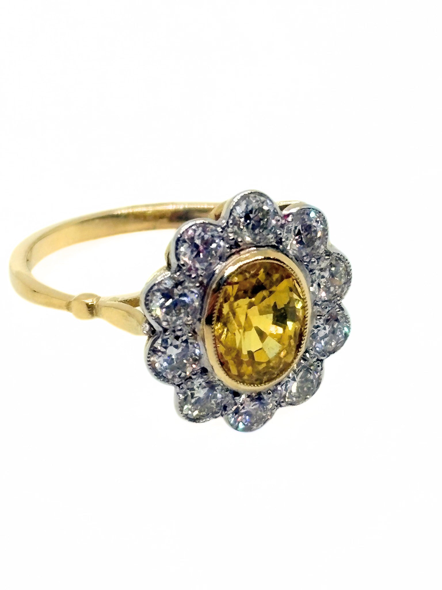 Yellow Oval Sapphire Ring