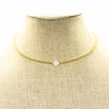 Beaded Pearl Clover Necklace