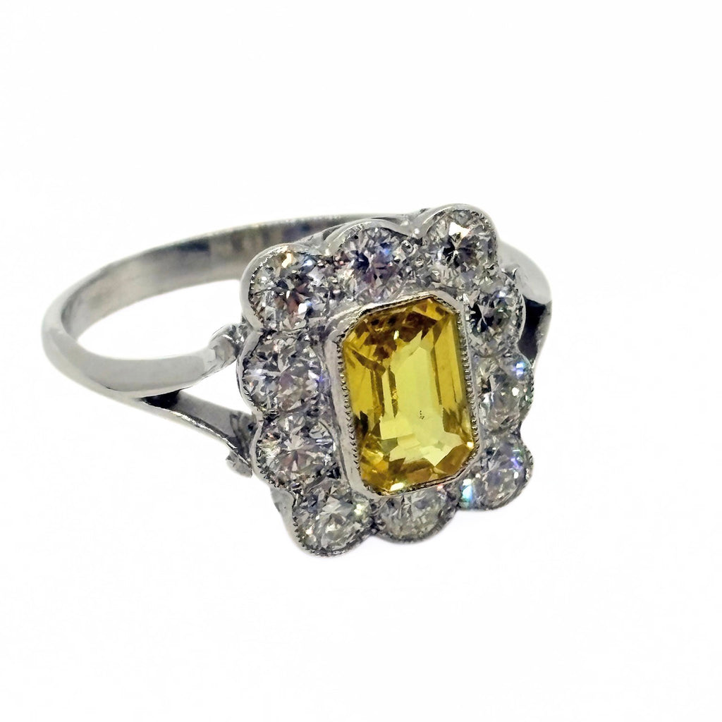 Yellow Sapphire Square Ring