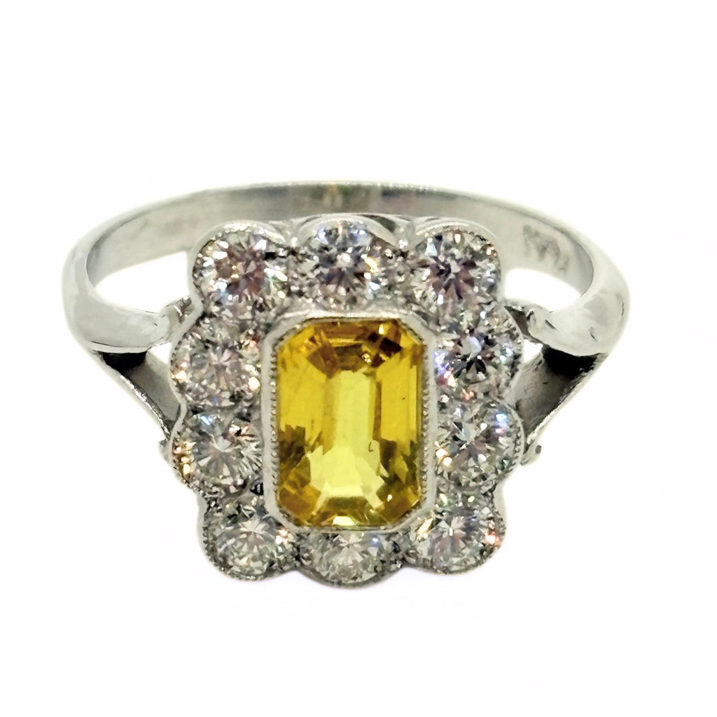 Yellow Sapphire Square Ring