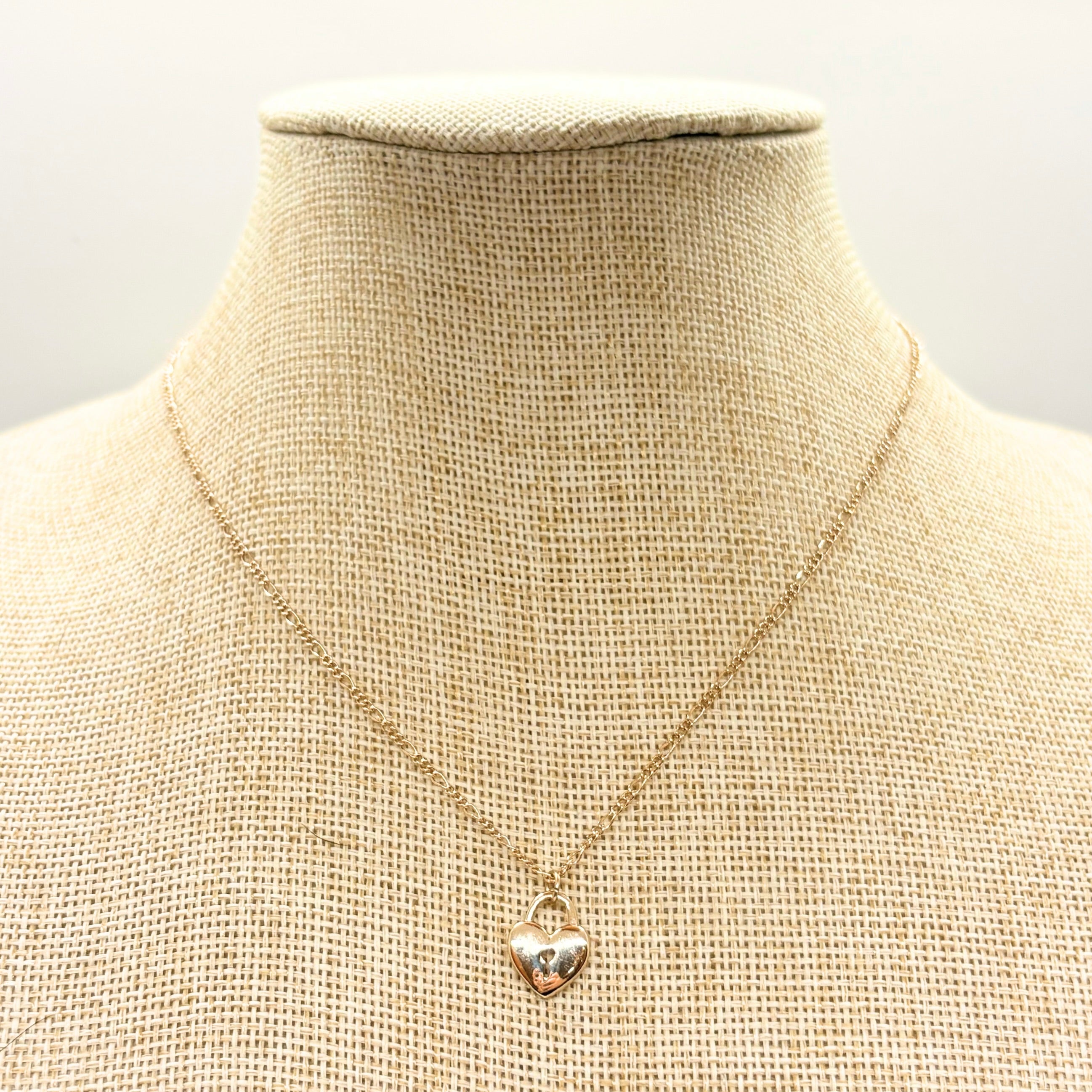 Gold Heart Lock Necklace