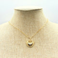 Gold Puffy Heart Necklace