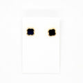 Black Quatrefoil Studs