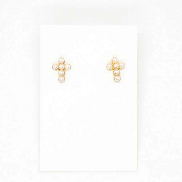 Pearl Cross Studs