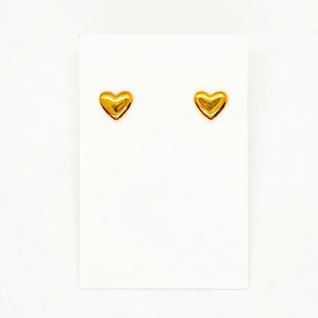 Gold Heart Studs