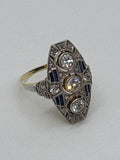 Art deco sapphire and diamond ring