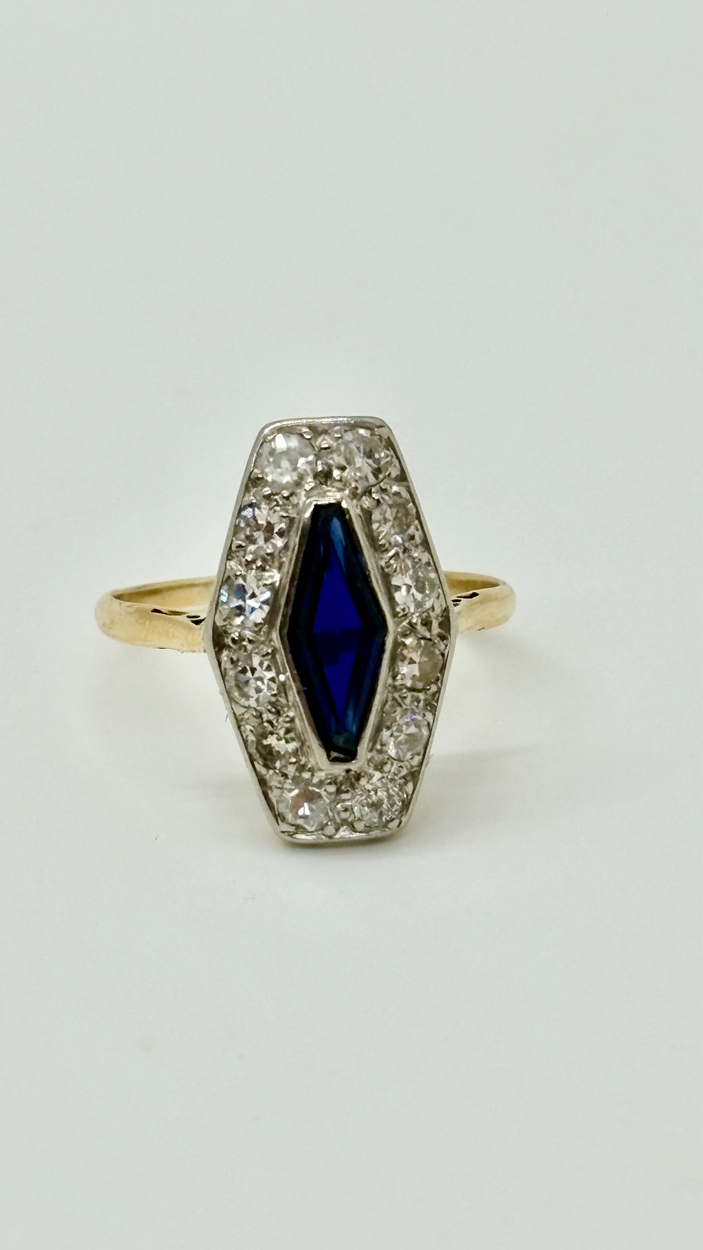 Sapphire and diamond vintage ring