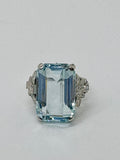 Large aquamarine vintage ring
