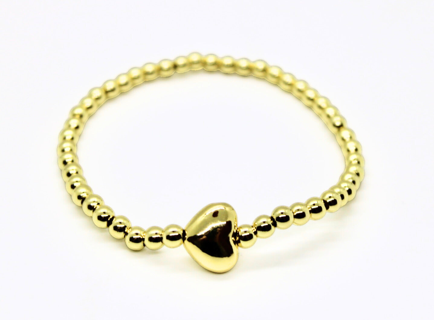 Gold Heart Beaded Bracelet