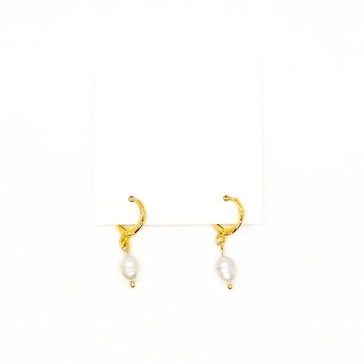 Pearl Huggie Earrings