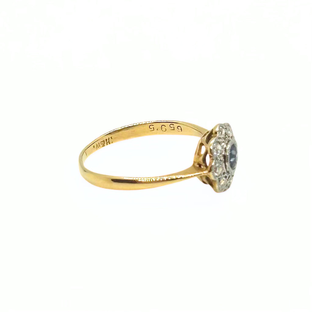 Blue Sapphire Small Flower Ring