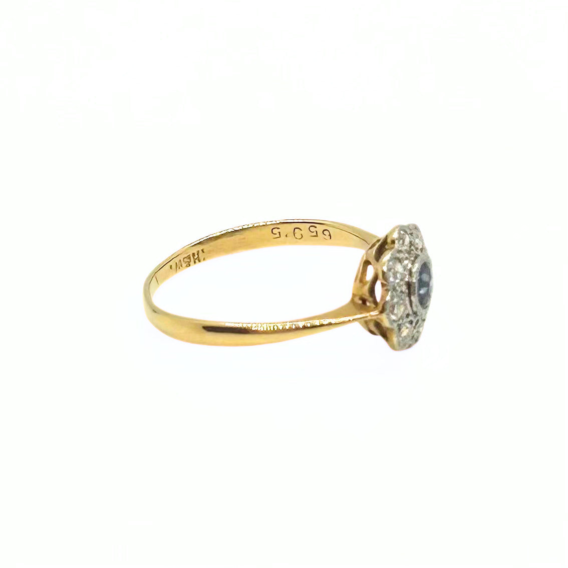 Blue Sapphire Small Flower Ring