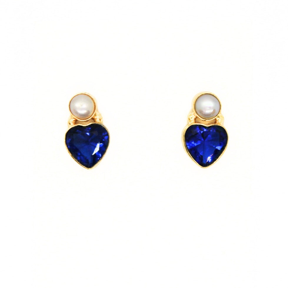 Single Heart Pearl Earrings