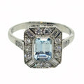 Aquamarine Square Ring
