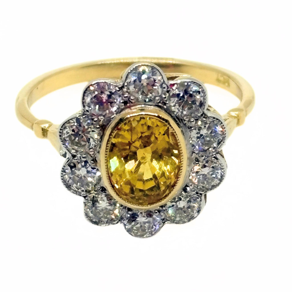 Yellow Oval Sapphire Ring