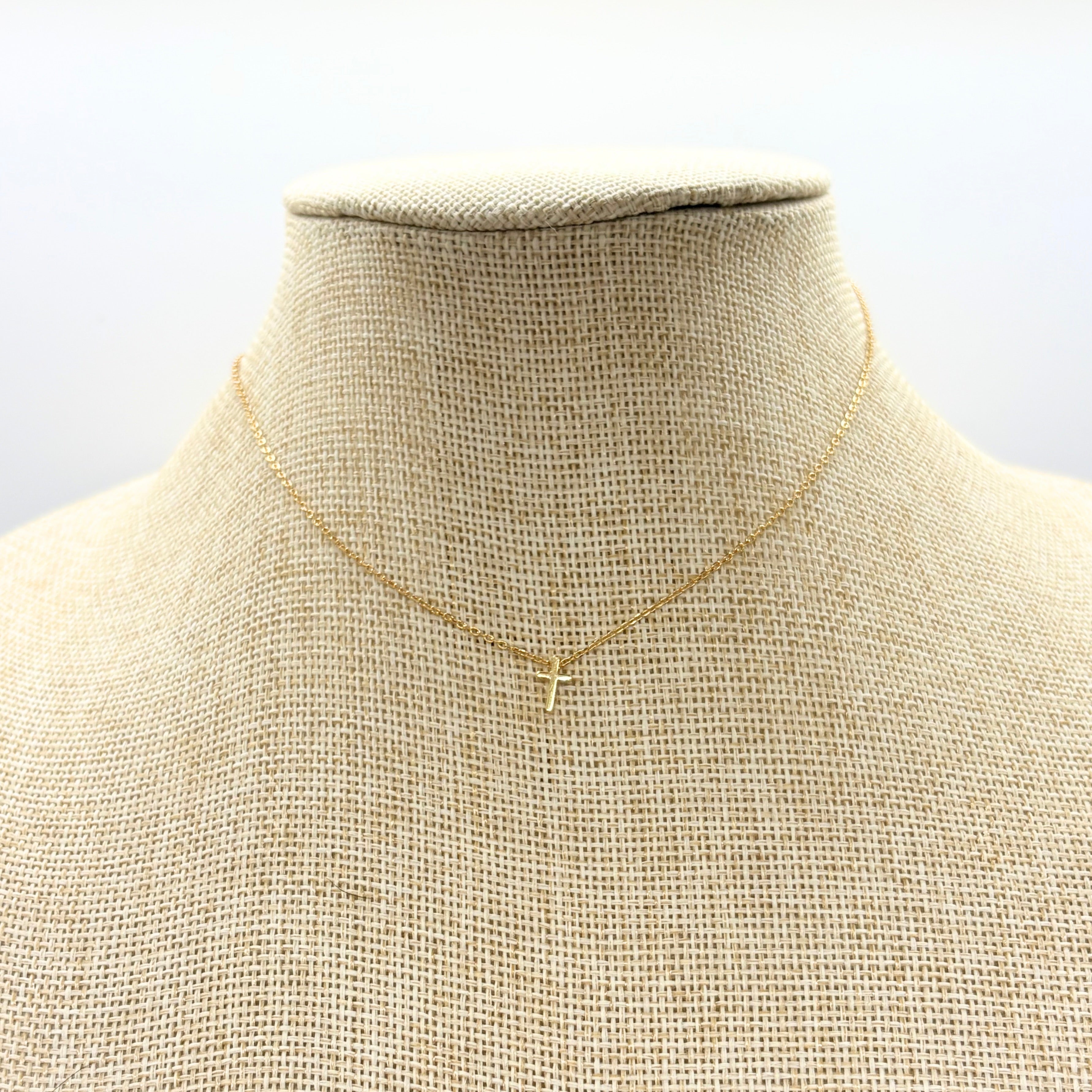 Small Gold Cross Necklace