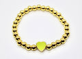 Large Heart Gold Beaded Bracelet