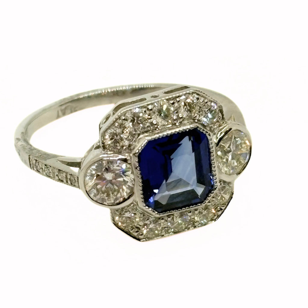 Blue Sapphire Square Ring